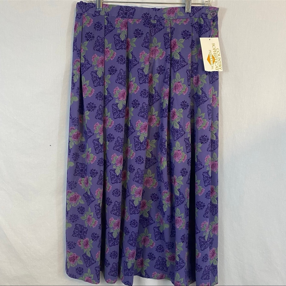 Pendleton Purple Floral Mid length skirt size 18